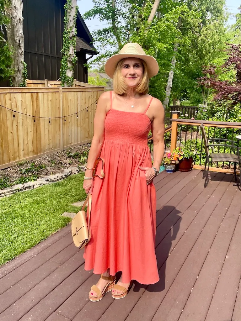 Enjoying the Summer Sunshine in a Linen Midi Tank Dress